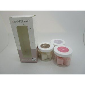HARPER + ARI Exfoliating Sugar Cubes ROSE - COCONUT - DREAM boxed set of 3 jars
